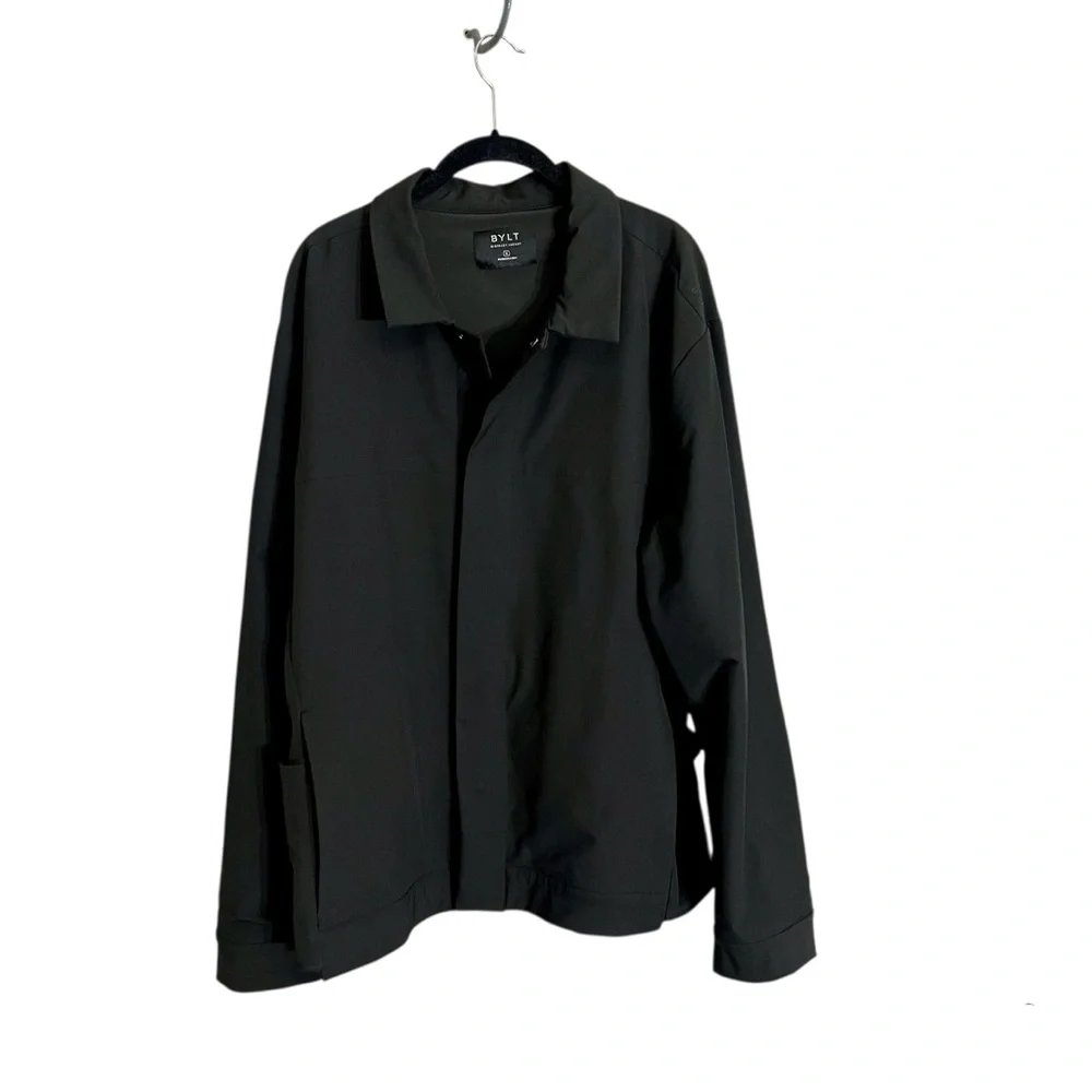 BYLT men’s district jacket black stretch classic size XL snap button up - Picture 2 of 16
